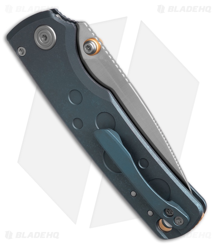 Vosteed Porcupine TiSlim Top Liner Lock Knife Blue Titanium  (3" Satin S90V)