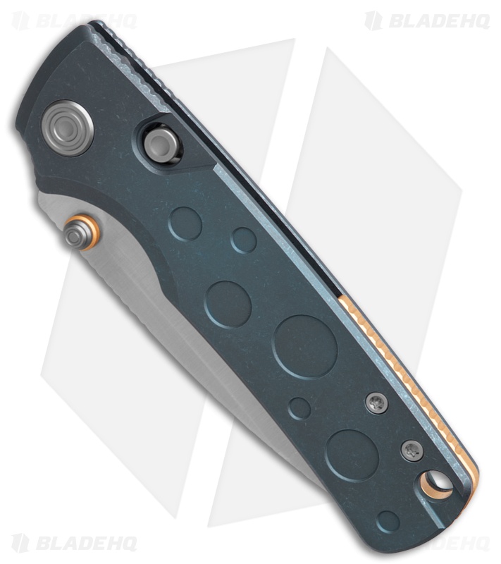 Vosteed Porcupine TiSlim Top Liner Lock Knife Blue Titanium  (3" Satin S90V)