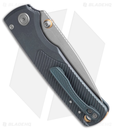 Vosteed Porcupine TiSlim Top Liner Lock Knife Blue Titanium (3" Stonewash 154CM)