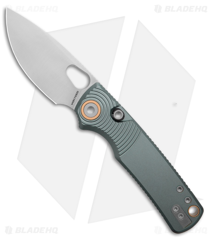 Vosteed Porcupine Button Lock Knife Gray Aluminum (3" Satin) *DISC*