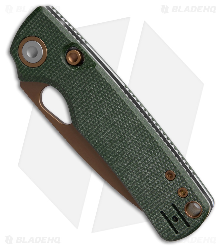Vosteed Porcupine Top Liner Lock Knife Green Micarta (3" Copper Dune)