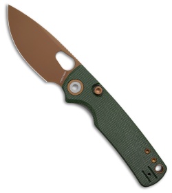 Vosteed Porcupine Top Liner Lock Knife Green Micarta (3" Copper Dune)