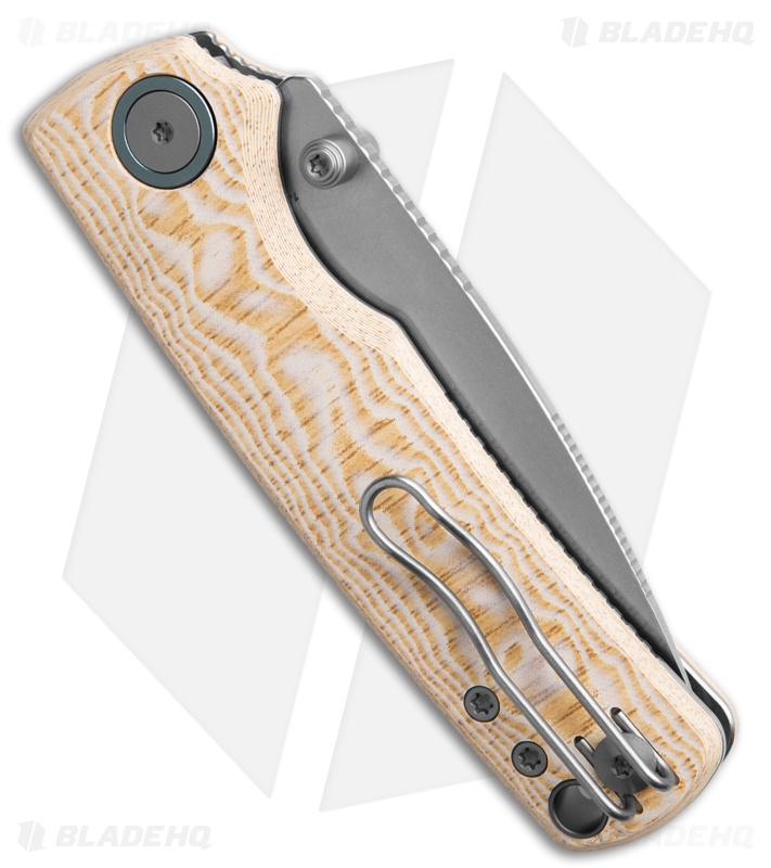 Vosteed Porcupine Top Liner Lock Knife Ivory Drift Bamboo Micarta (3" Stonewash)