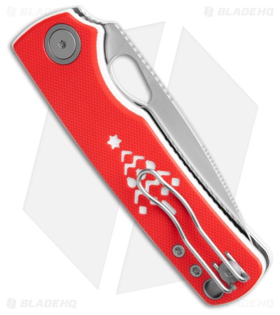 Vosteed Porcupine Top Liner Lock Knife Red & White G-10 (3" Satin 14C28N)
