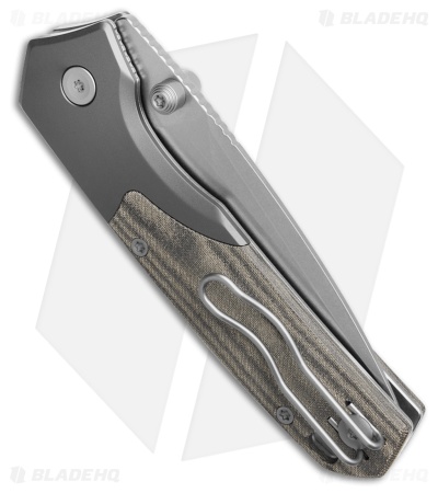 Vosteed Psyop 299 Button Lock Knife Green Norplex UltreX Micarta (3" SW)