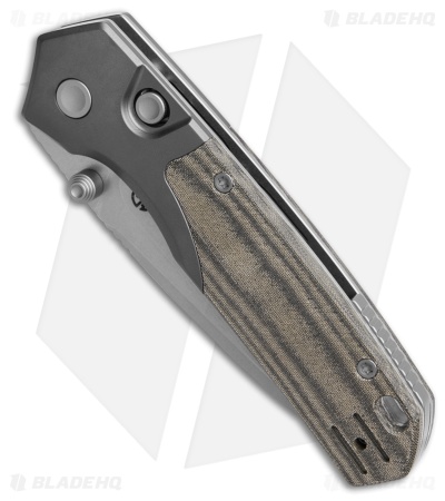 Vosteed Psyop 299 Button Lock Knife Green Norplex UltreX Micarta (3" SW)