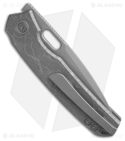 Vosteed Psyop Top Liner Lock Knife Dim Gray Ti (3.3" SW/Acid Etched Elmax)