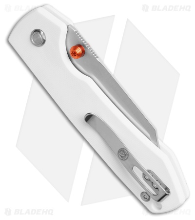Vosteed Raccoon Button Lock Knife White G-10 (3.4" Satin)