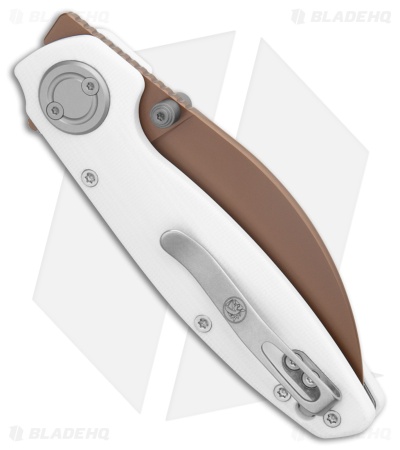 Vosteed Shilin Cutter Vanchor Lock Knife White G-10 (2.9" Copper Dune)