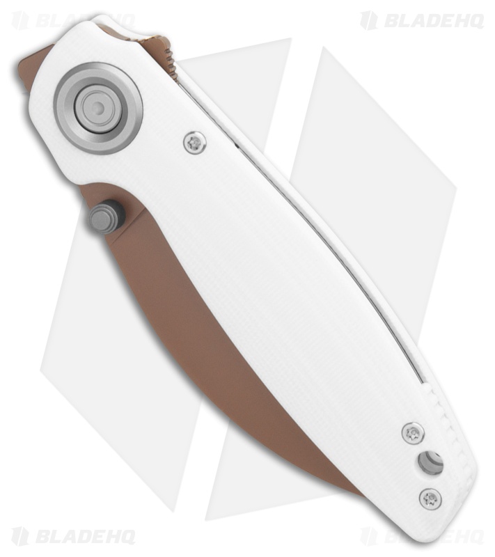 Vosteed Shilin Cutter Vanchor Lock Knife White G-10 (2.9" Copper Dune)