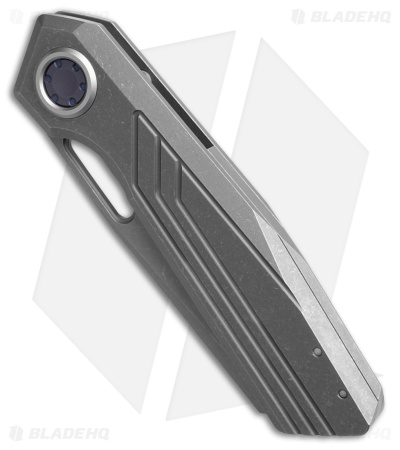 Vosteed Xeno Vanchor Lock Knife Dim Gray Titanium (3.2" Acid Wash/Stonewash)
