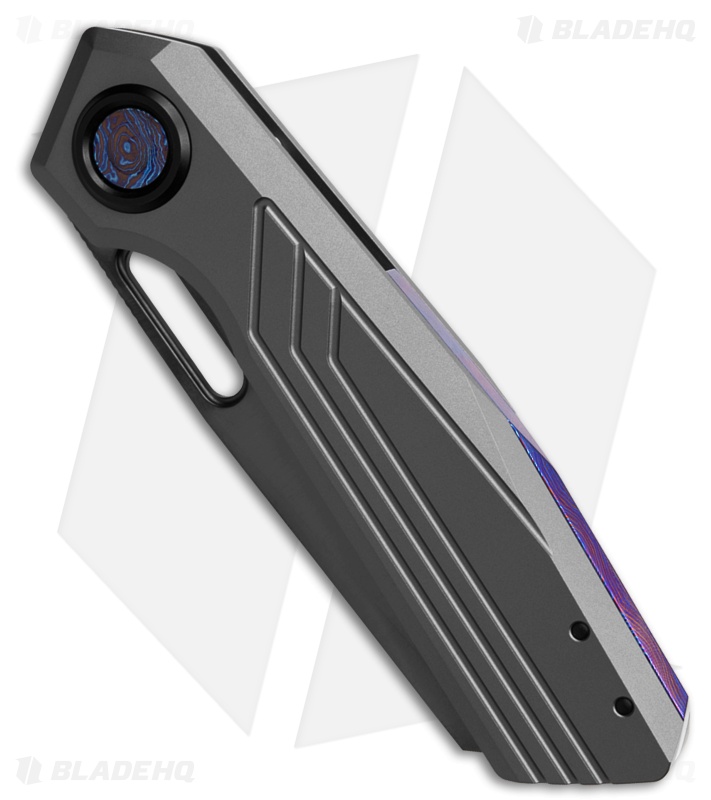 Vosteed Xeno Vanchor Lock Knife Gray Titanium + Timascus Accents (3.2" DLC)
