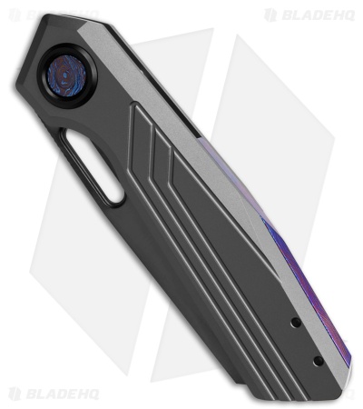 Vosteed Xeno Vanchor Lock Knife Gray Titanium + Timascus Accents (3.2" DLC)