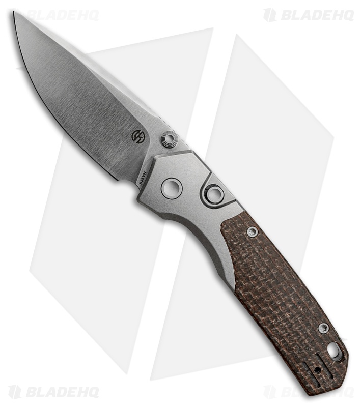 Vosteed Psyop 299 Top Liner Lock Knife Ti/ Brown GID Micarta (3" Satin)