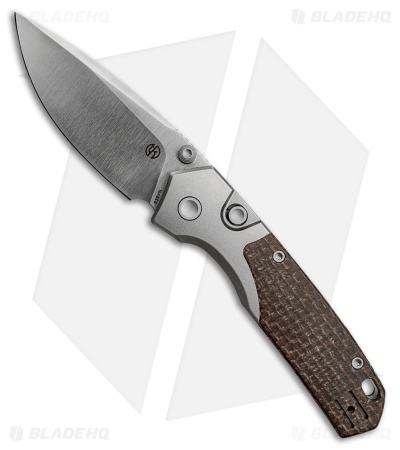 Vosteed Psyop 299 Top Liner Lock Knife Ti/ Brown GID Micarta (3" Satin)