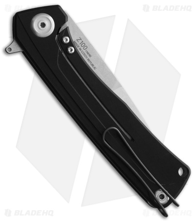 Acta Non Verba Knives Z100 Frame Lock Knife Black G-10 (3.5" Stonewash)