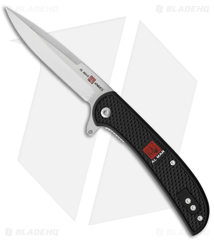 Al Mar Ultralight Hawk Liner Lock Knife Black FRN (2.75" Satin)