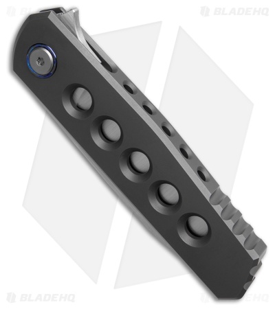 Alliance Designs EZE 2.0  Frame Lock Knife Dark Ti W/Speedholes (3" Satin)