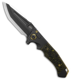 Andre de Villiers Ronin Button Lock Knife Fat Carbon, KAL-GARD, ANO (Two Tone)