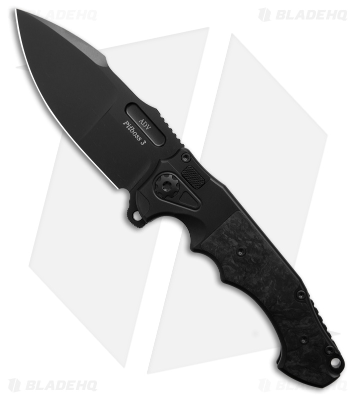 Andre de Villiers Mini Pitboss 3 Marble Carbon Fiber/Titanium (3.6" Black)