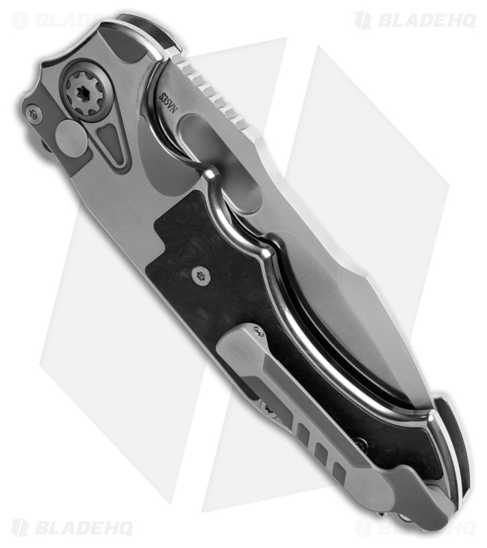 Andre de Villiers Pitboss 3 Knife Marble CF/Ti (4.4" Satin)