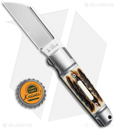 Andre de Villiers Pocket Butcher Slip Joint Knife Burnt Stag (2.9" Satin) AdV