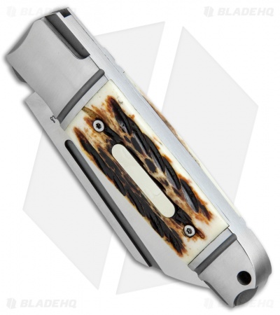 Andre de Villiers Pocket Butcher Slip Joint Knife Burnt Stag (2.9" Satin) AdV