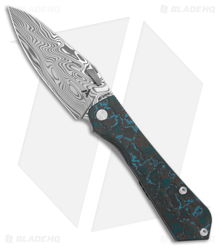 Arcform Theory Frame Lock Knife Arctic Storm Fat Carbon/Ti (3.5" Damascus)