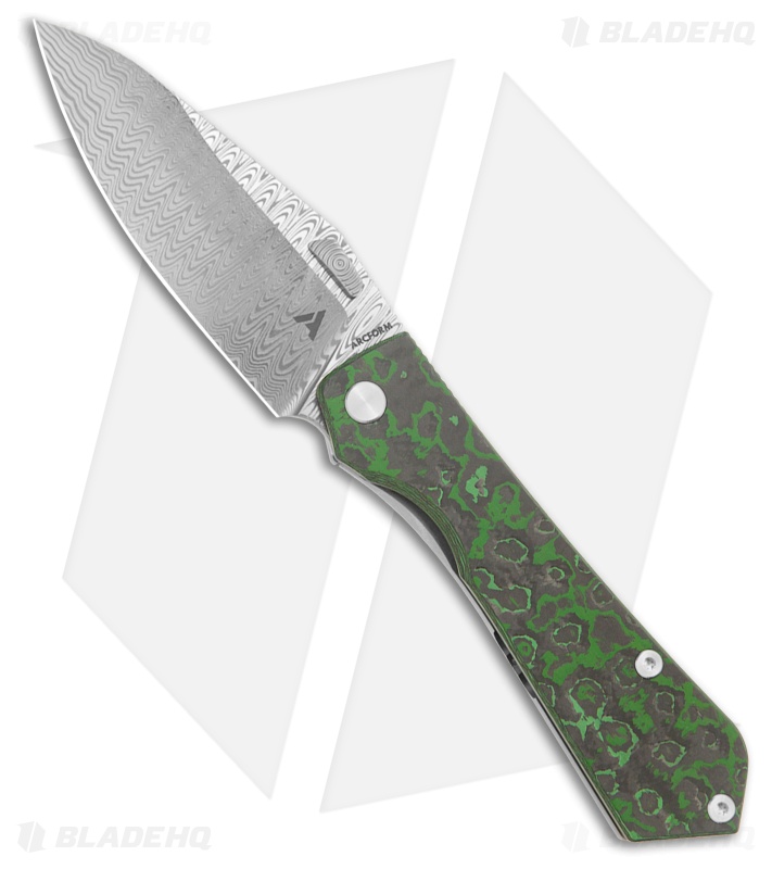 Arcform Theory Frame Lock Knife Jungle Wear Fat Carbon/Ti (3.5" Damascus)