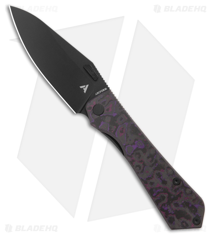 Arcform Theory Frame Lock Knife Purple Haze Fat Carbon (3.5" Black DLC)