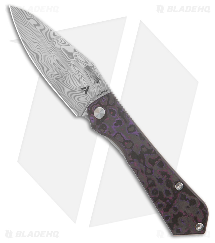 Arcform Theory Knife Purple Haze Fat Carbon/Ti Damasteel
