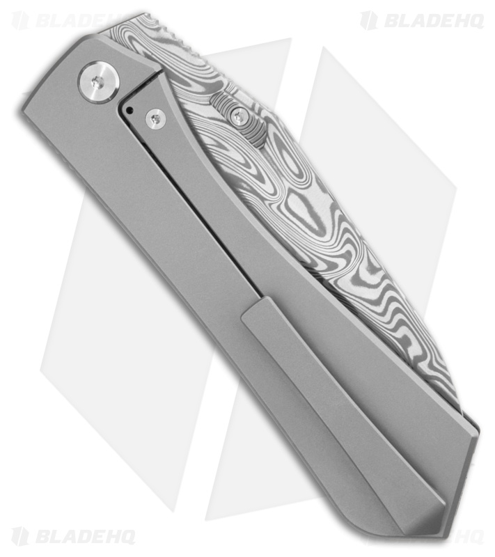 Arcform Theory Frame Lock Knife Gold Camo Fat Carbon (3.5" Damasteel)