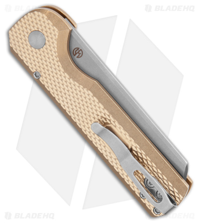 Arcform Slimfoot Automatic Push Button Knife Textured Bronze (3.5" Stonewash)