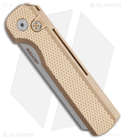 Arcform Slimfoot Automatic Push Button Knife Textured Bronze (3.5" Stonewash)