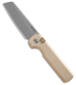 Arcform Slimfoot Automatic Push Button Knife Textured Bronze (3.5" Stonewash)