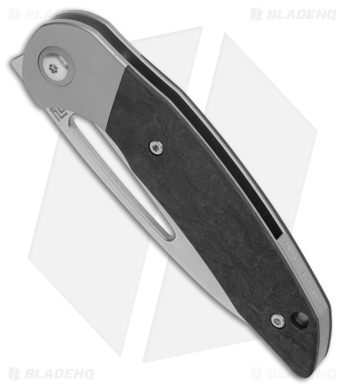 Artisan Cutlery Tylos Folding Knife Black Marble Carbon Fiber (3.25" Stonewash)