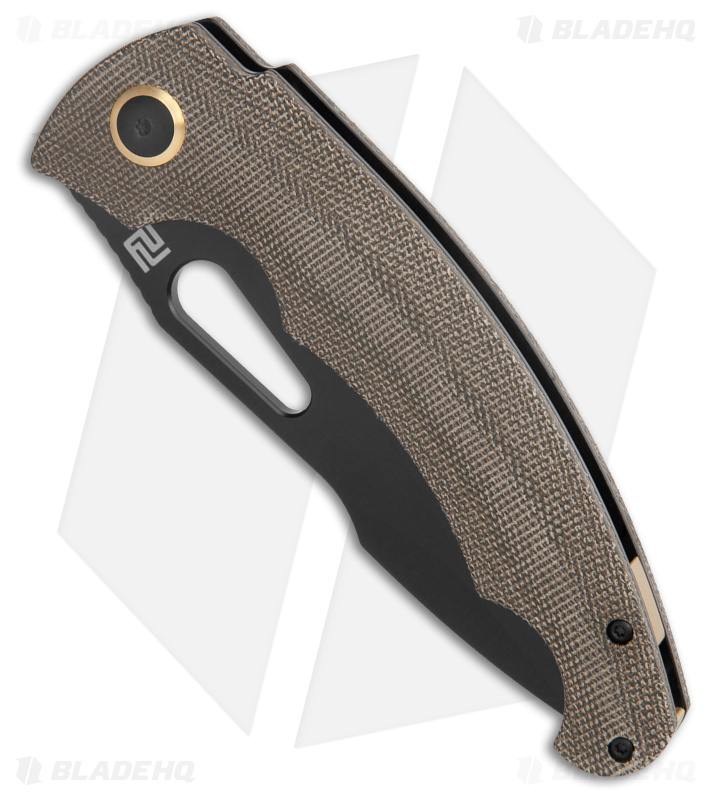 Artisan Cutlery Xcellerator Liner Lock Knife Green Micarta (3.86" Black)