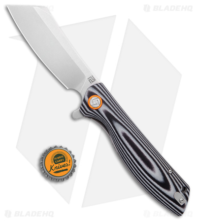 Artisan Cutlery Tomahawk Liner Lock Knife Smooth Black/White G-10 (3.8" SW)
