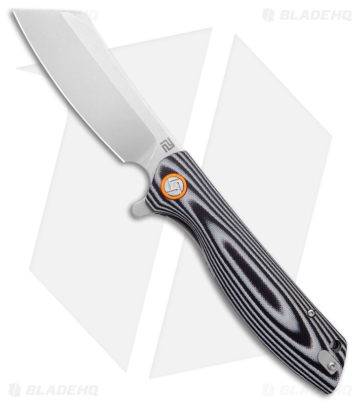 Artisan Cutlery Tomahawk Liner Lock Knife Smooth Black/White G-10 (3.8" SW)