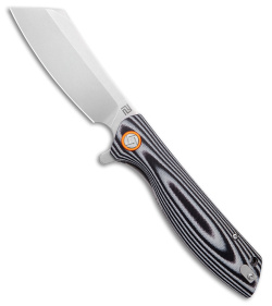 Artisan Cutlery Tomahawk Liner Lock Knife Smooth Black/White G-10 (3.8" SW)