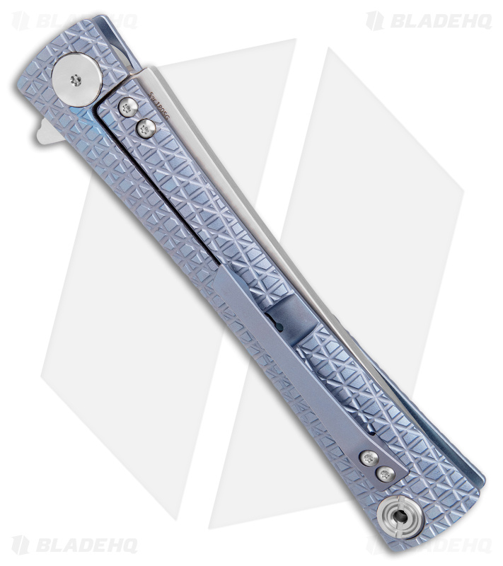 Artisan Cutlery S Waistline LinerLock Knife Blue Titanium (4" Satin Bohler M390)