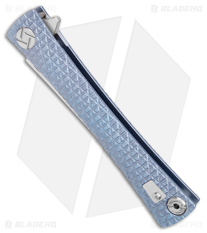 Artisan Cutlery S Waistline LinerLock Knife Blue Titanium (4" Satin Bohler M390)