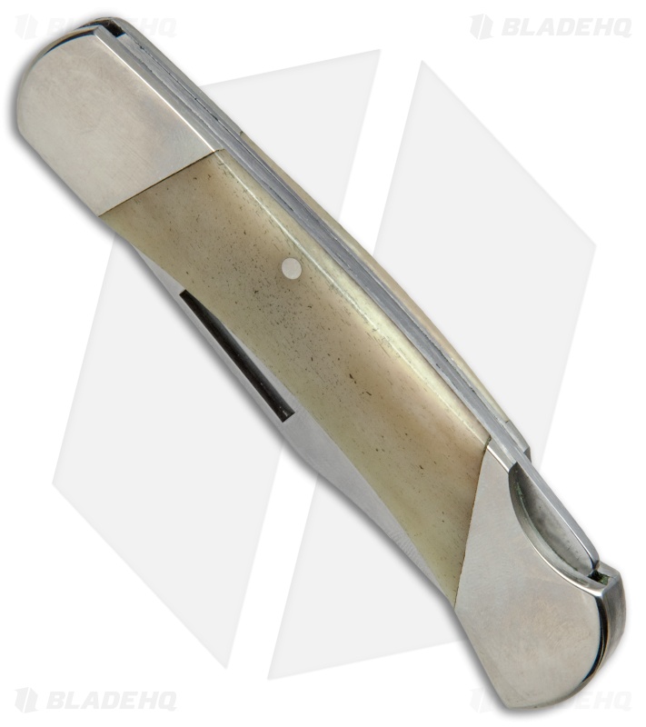 Bear & Son Midsize Lockback Knife Smooth White Bone (2.6" Satin) WSB05