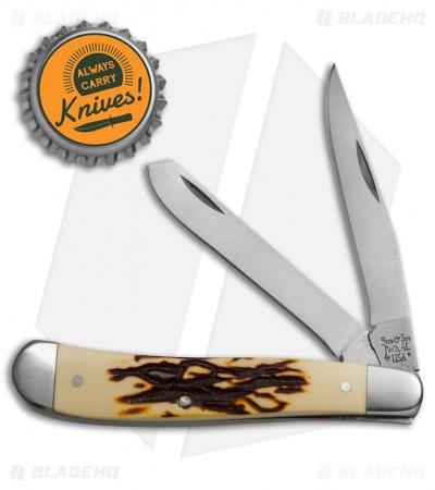 Bear & Son Slimline Trapper 3.75" Pocket Knife Stag Delrin -  SD248