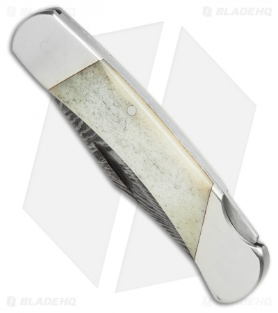 Bear & Son Lockback Knife 3.75" Smooth White Bone WSB05D