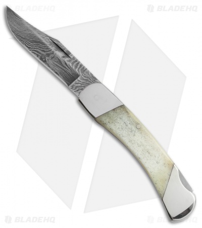 Bear & Son Lockback Knife 3.75" Smooth White Bone WSB05D
