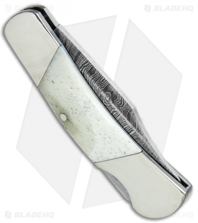 Bear & Son Cutlery Executive Lockback Knife Smooth Bone (2.25" Damascus)