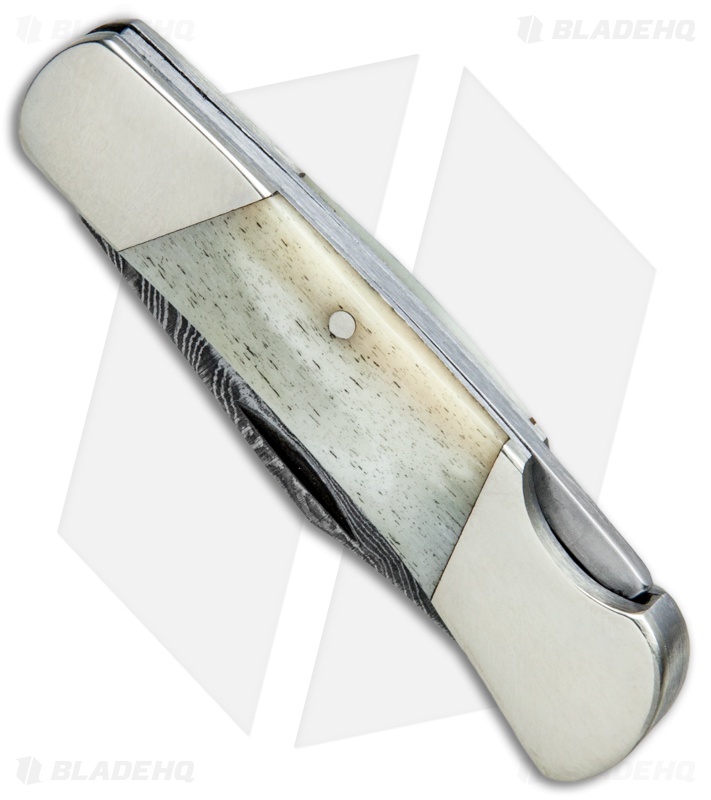 Bear & Son Cutlery Executive Lockback Knife Smooth Bone (2.25" Damascus)