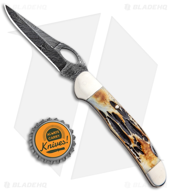 Bear & Son 3.75" Traditional Pocket Knife Genuine India Stag Bone 5149LD