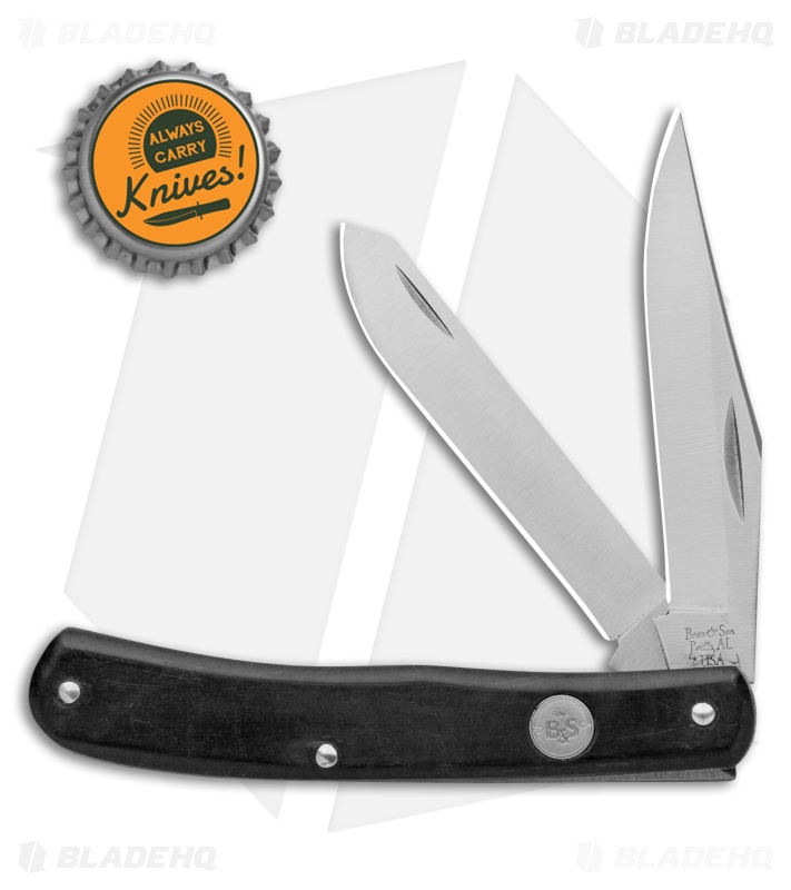 Bear & Son  Large Trapper Traditional Pocket Knife 4.125" Black Delrin 354